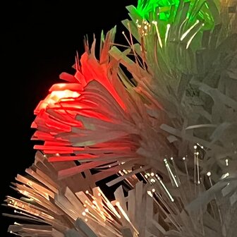 Kunstkerstboom met verlichting 64 cm glasvezel wit 6