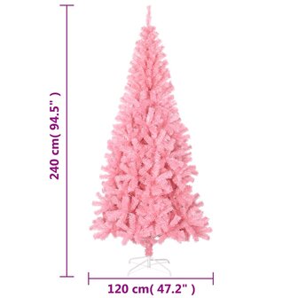 Kunstkerstboom met standaard 240 cm PVC roze 6