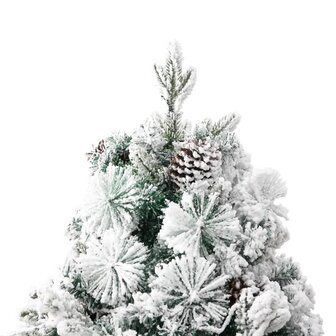 Kerstboom met LED en dennenappels en sneeuw 195 cm PVC en PE 6