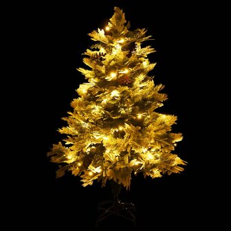 Kerstboom met LED en dennenappels 120 cm PVC en PE groen 3