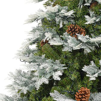 Kerstboom met LED en dennenappels 195 cm PVC en PE groen 7