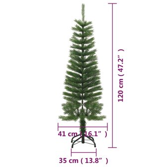 Kunstkerstboom met standaard smal 120 cm PE 8