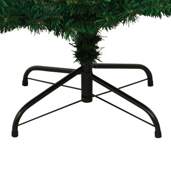 Kunstkerstboom met verlichting en standaard 180 cm PVC groen 8