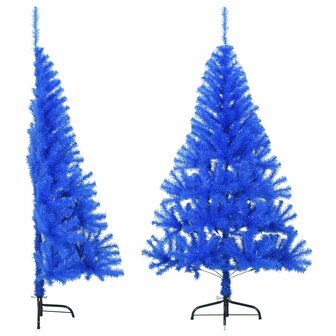 Kunstkerstboom met standaard half 150 cm PVC blauw 1