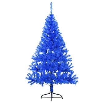 Kunstkerstboom met standaard half 150 cm PVC blauw 3