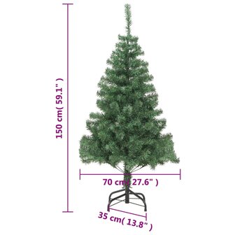 Kunstkerstboom met standaard 380 takken 150 cm 6