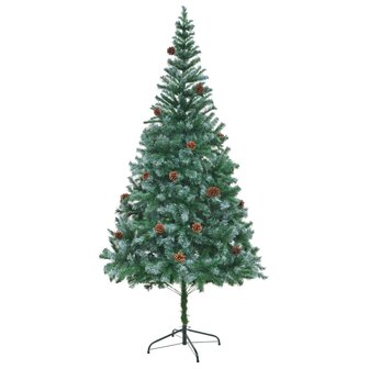 Kunstkerstboom met dennenappels 210 cm 1