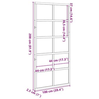 Schuifdeur 100x208 cm massief grenenhout wit 10