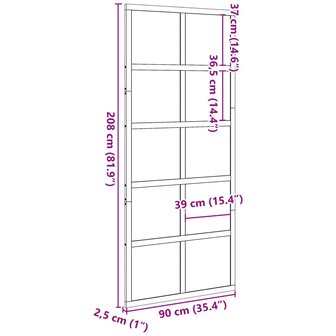 Schuifdeur 90x208 cm massief grenenhout wit 10