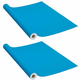 Meubelfolies zelfklevend 2 st 500x90 cm PVC azuurblauw 2