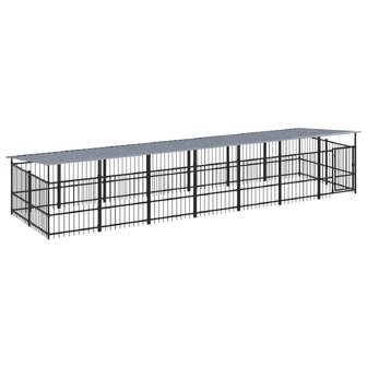 Hondenkennel met dak 13,14 m&sup2; staal 2