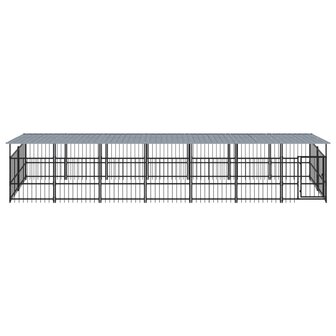 Hondenkennel met dak 13,14 m&sup2; staal 3