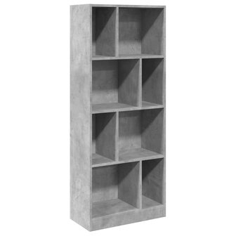 Boekenkast 57x28,5x141 cm bewerkt hout betongrijs 2