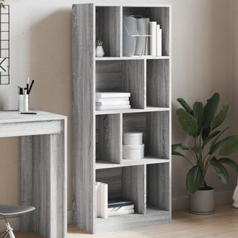 Boekenkast 57x28,5x141cm bewerkt hout grijs sonoma eikenkleurig 1