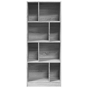 Boekenkast 57x28,5x141cm bewerkt hout grijs sonoma eikenkleurig 4