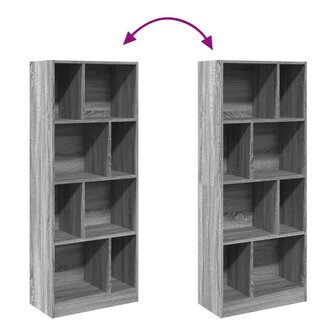 Boekenkast 57x28,5x141cm bewerkt hout grijs sonoma eikenkleurig 7