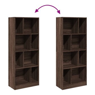 Boekenkast 57x28,5x141 cm bewerkt hout bruin eikenkleurig 7