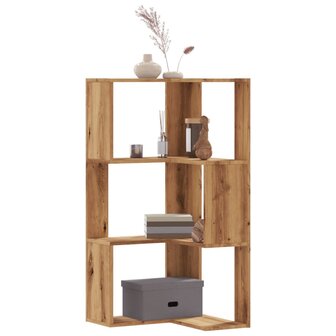 Hoekboekenkast 3-laags 50x50x102 cm hout artisanaal eikenkleur 1