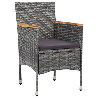 Tuinstoelen 2 st poly rattan grijs 6