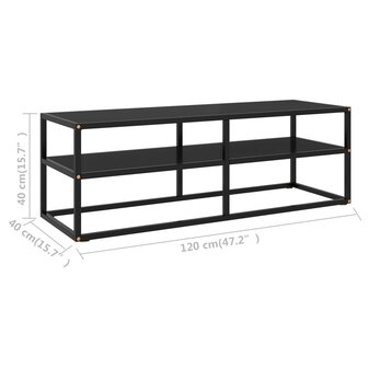 Tv-meubel met zwart glas 120x40x40 cm zwart 6