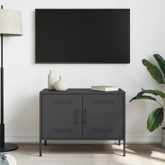 Tv-meubel 68x39x50,5 cm staal zwart 1