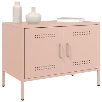 Tv-meubel 68x39x50,5 cm staal roze 4