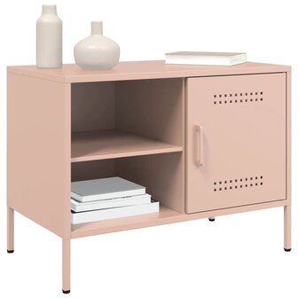 Tv-meubel 68x39x50,5 cm staal roze 4