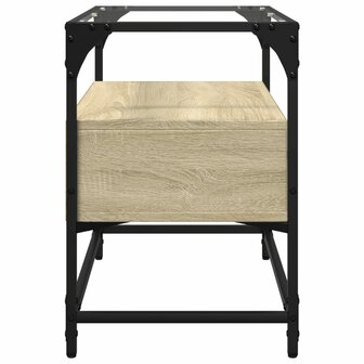 Tv-meubel met glazen blad 60x35x51 cm bewerkt hout sonoma eiken 5