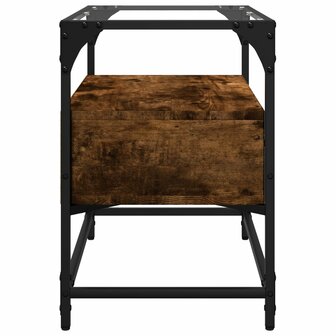 Tv-meubel met glazen blad 60x35x51 cm hout gerookt eikenkleurig 5