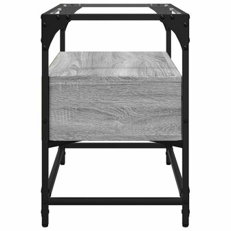 Tv-meubel met glazen blad 60x35x51 cm bewerkt hout grijs sonoma 5