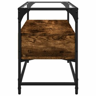 Tv-meubel met glazen blad 80x35x51 cm hout gerookt eikenkleurig 5