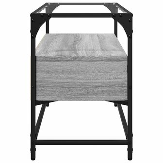 Tv-meubel met glazen blad 80x35x51 cm bewerkt hout grijs sonoma 5