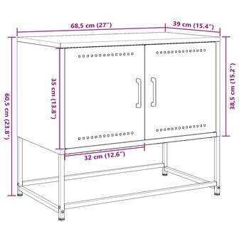 Tv-meubel 68,5x39x60,5 cm staal zwart 12