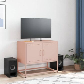 Tv-meubel 68,5x39x60,5 cm staal roze 3