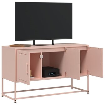 Tv-meubel 100,5x39x60,5 cm staal roze 5