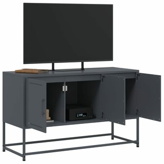 Tv-meubel 100,5x39x60,5 cm staal antracietkleurig 5