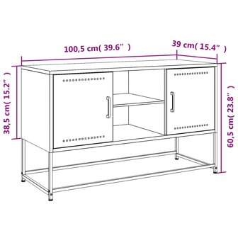 Tv-meubel 100,5x39x60,5 cm staal zwart 12