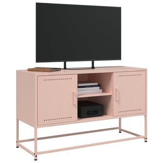 Tv-meubel 100,5x39x60,5 cm staal roze 4