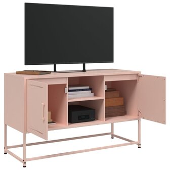 Tv-meubel 100,5x39x60,5 cm staal roze 5