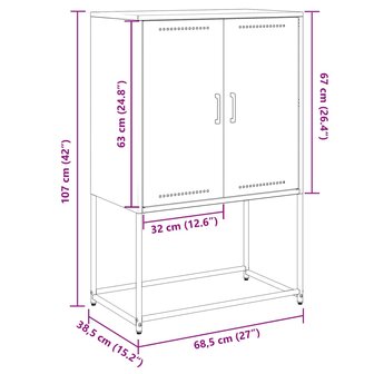 Tv-meubel 100,5x39x60,5 cm staal olijfgroen 12