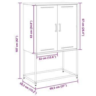 Tv-meubel 68x39x60,5 cm staal zwart 12