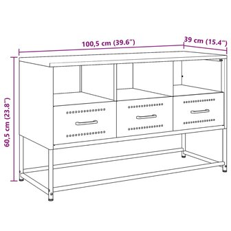 Tv-meubel 100,5x39x60,5 cm staal zwart 12