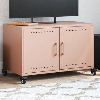 Tv-meubel 68x39x43,5 cm koudgewalst staal roze 1