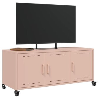 Tv-meubel 100,5x39x43,5 cm koudgewalst staal roze 5