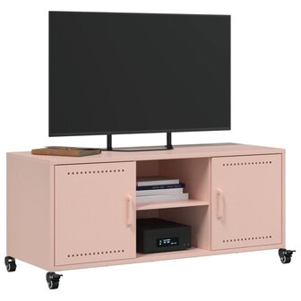 Tv-meubel 100,5x39x43,5 cm koudgewalst staal roze 4