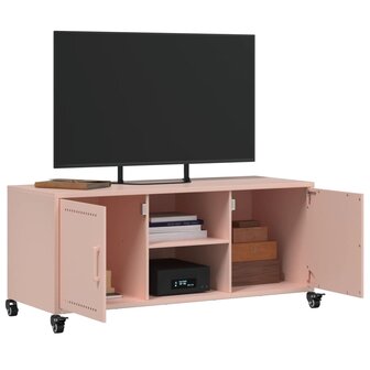 Tv-meubel 100,5x39x43,5 cm koudgewalst staal roze 5