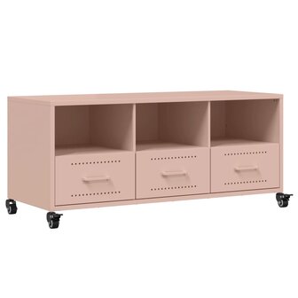 Tv-meubel 100,5x39x43,5 cm koudgewalst staal roze 2