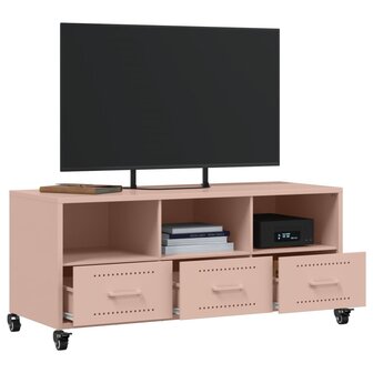 Tv-meubel 100,5x39x43,5 cm koudgewalst staal roze 5