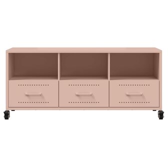 Tv-meubel 100,5x39x43,5 cm koudgewalst staal roze 6