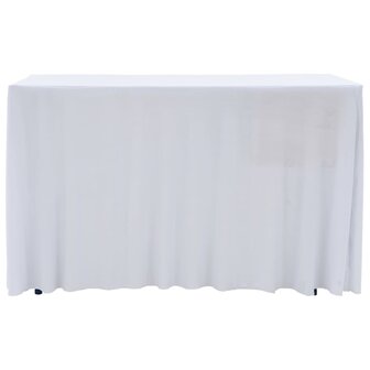 2 st Tafelhoezen stretch met rok 183x76x74 cm wit 2